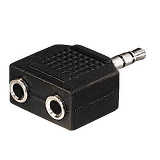 Adapter Audio 3,5mm Stereo Stecker zu 2x 3,5mm Stereo Buchse